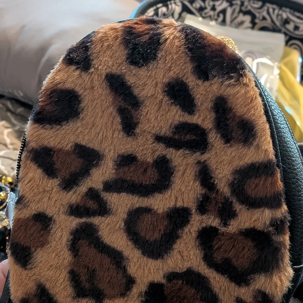 Leopard Print Faux Fur Women's Bag
